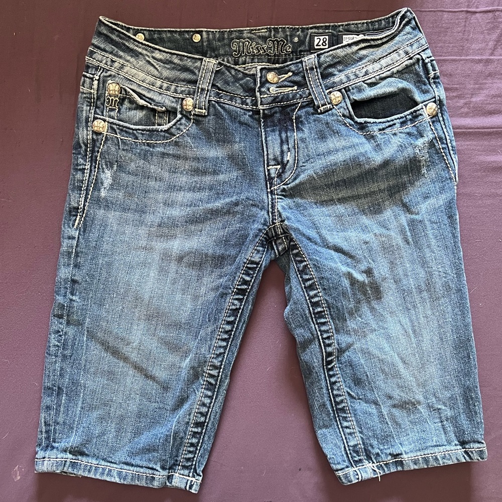 Miss Me Jean Bermuda Shorts